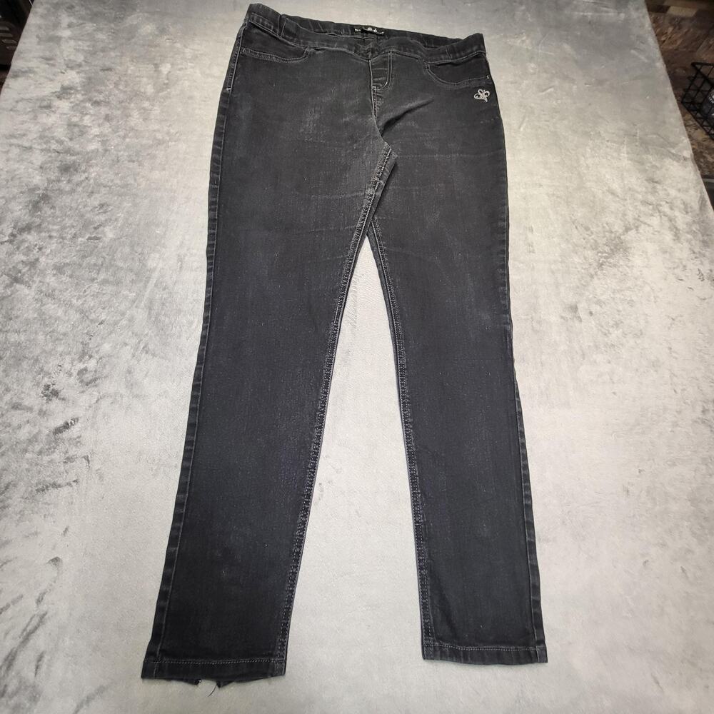 Southpole Jeans Womens XXL Black Skinny Slim Stretch Dark Wash Denim Logo